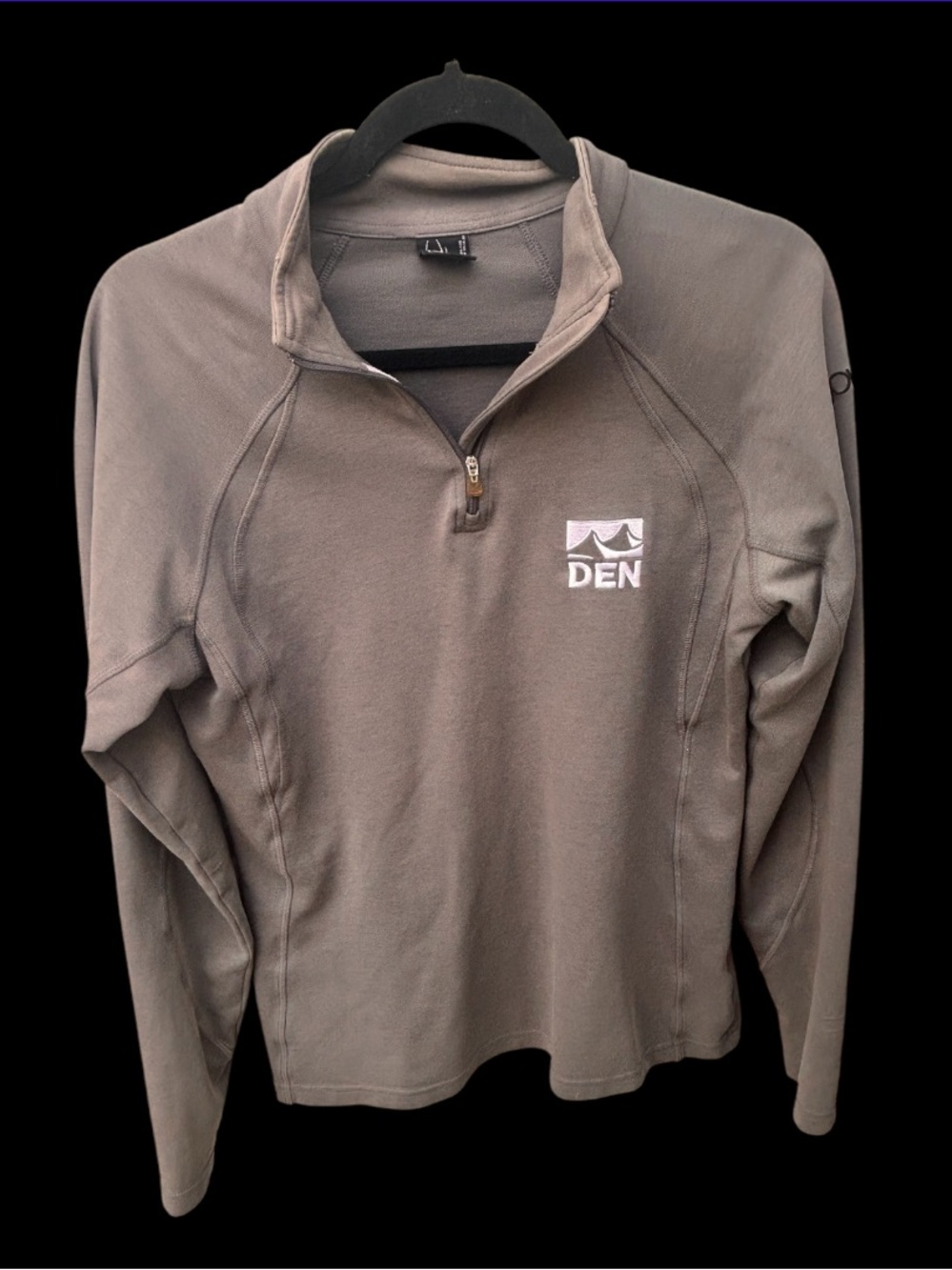 Spyder womens gray Quarter-Zip Pullover with DEN Logo large EUC